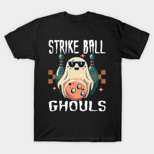 Strike Ball Ghouls - Ghost Halloween Bowling T-Shirt